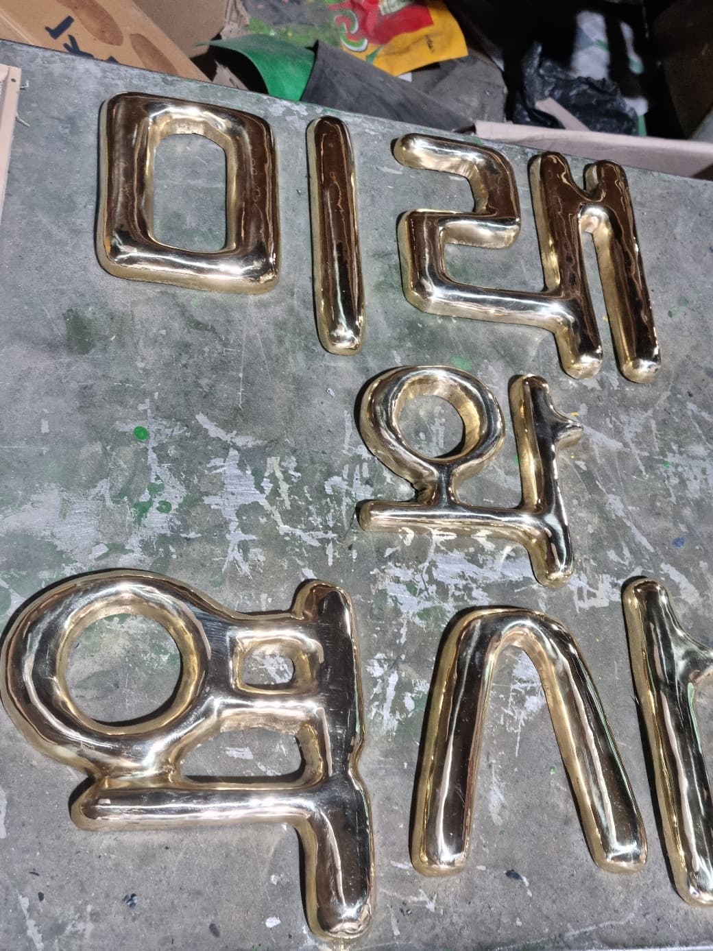 금속 입체문자 실제 제품 사진